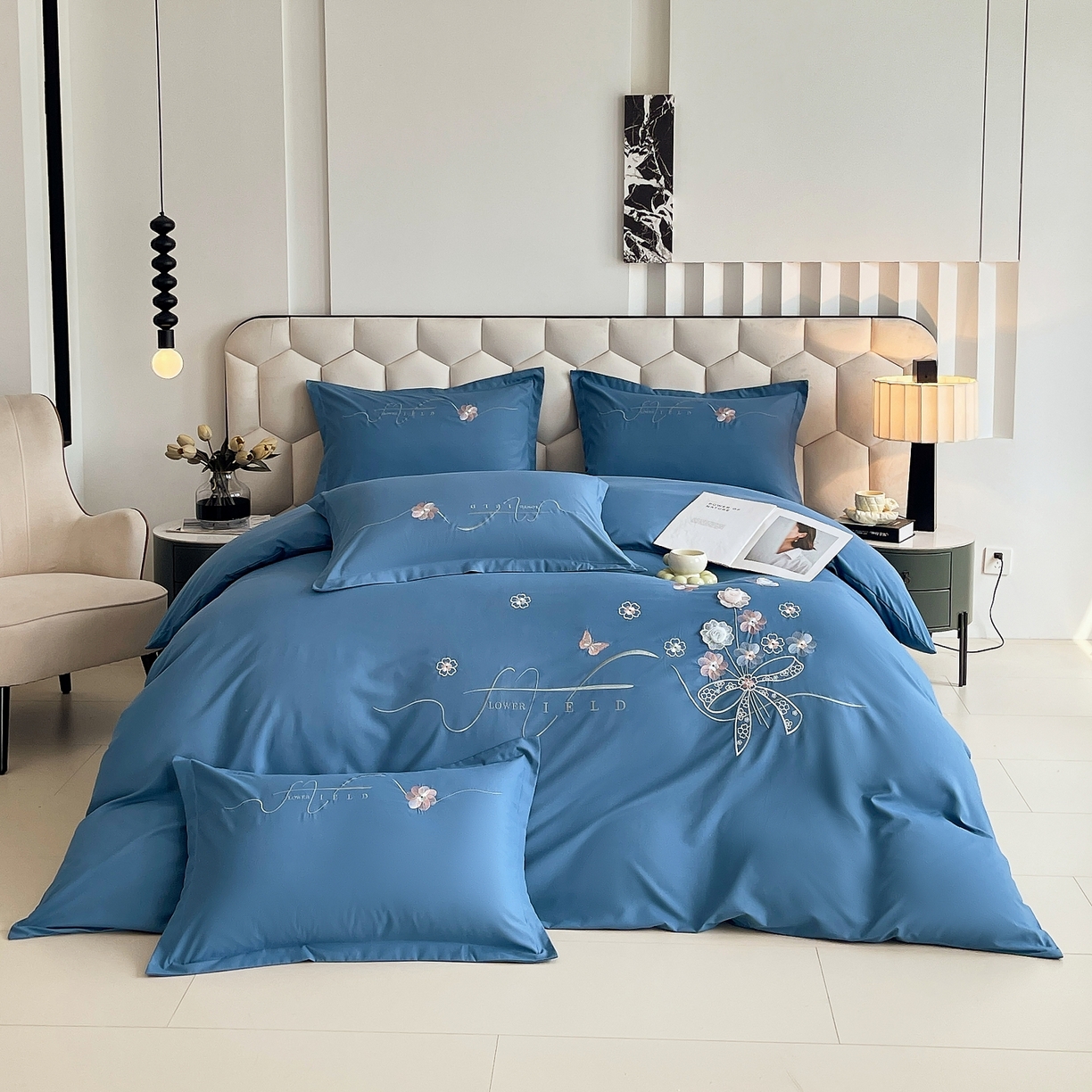 91家纺网 家纺一手货源 找家纺 大麦乐田 2025新款四季亲肤磨毛立体花刺绣工艺款四件套-花香蝶舞 花香蝶舞-宾利兰