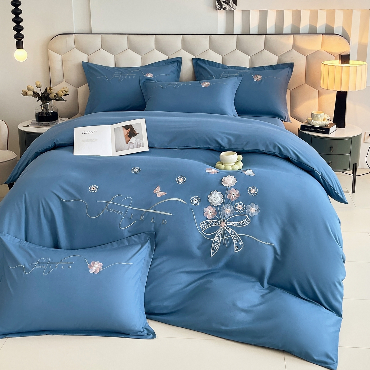 91家纺网 家纺一手货源 找家纺 大麦乐田 2025新款四季亲肤磨毛立体花刺绣工艺款四件套-花香蝶舞 花香蝶舞-宾利兰