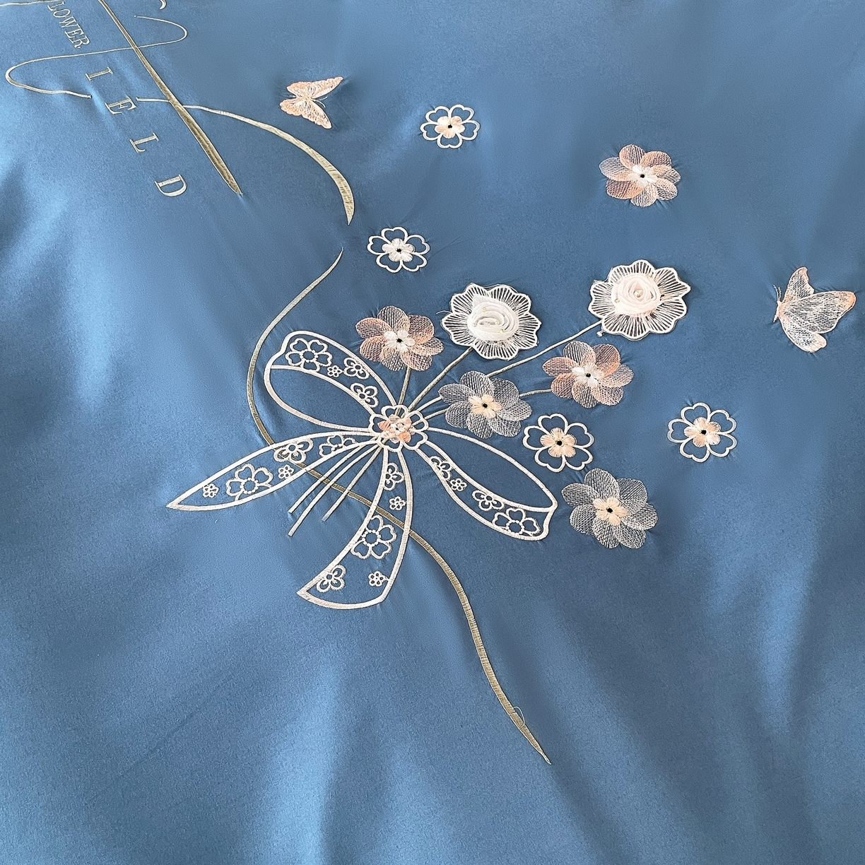 91家纺网 家纺一手货源 找家纺 大麦乐田 2025新款四季亲肤磨毛立体花刺绣工艺款四件套-花香蝶舞 花香蝶舞-宾利兰