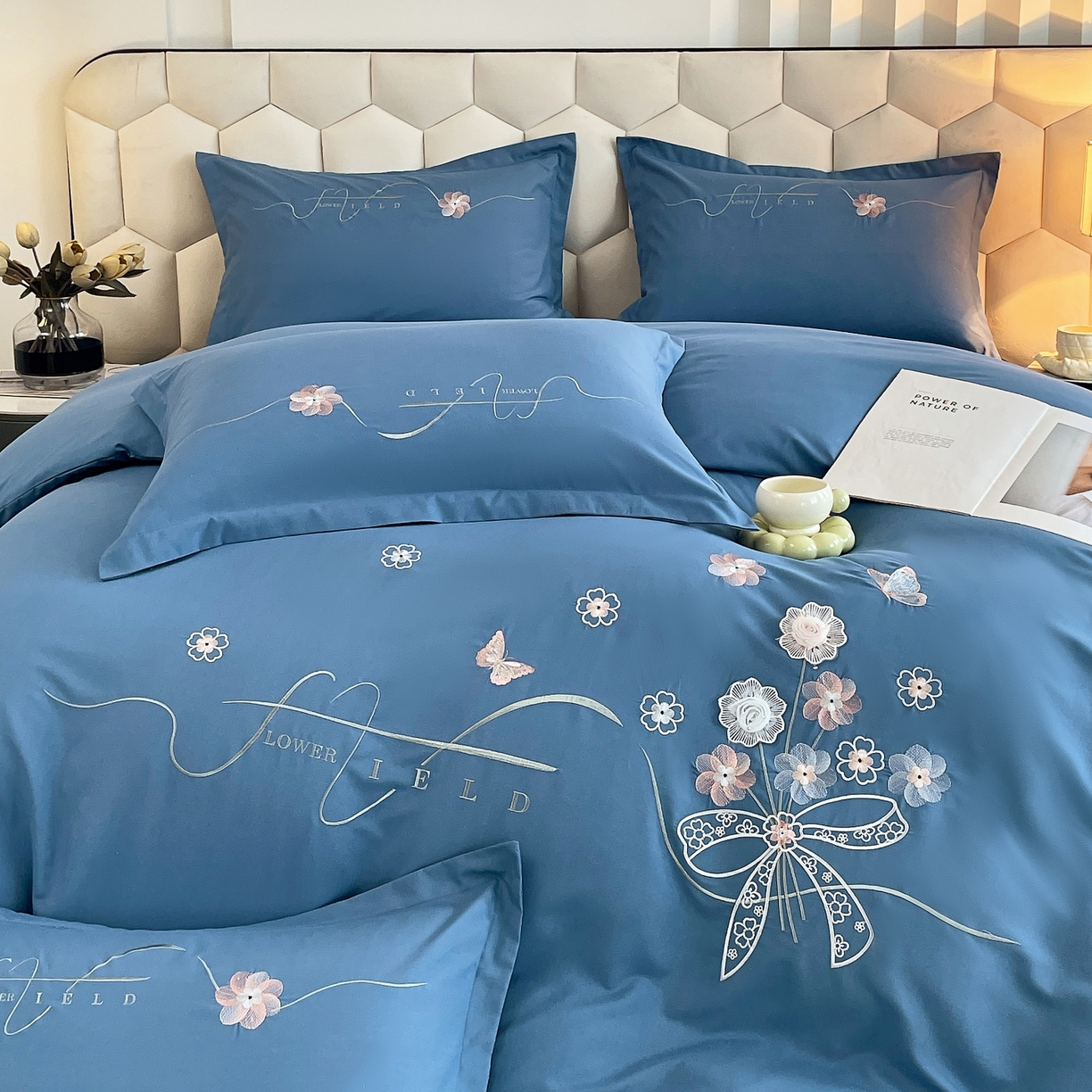 91家纺网 家纺一手货源 找家纺 大麦乐田 2025新款四季亲肤磨毛立体花刺绣工艺款四件套-花香蝶舞 花香蝶舞-宾利兰