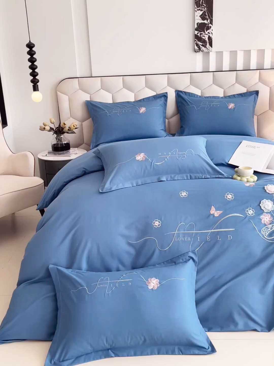 91家纺网 家纺一手货源 找家纺 大麦乐田 2025新款四季亲肤磨毛立体花刺绣工艺款四件套-花香蝶舞 花香蝶舞-宾利兰