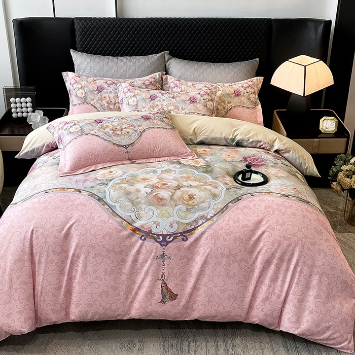 91家纺网 家纺一手货源 找家纺 （总）大麦乐田 2025新款珍珠棉大版印花四件套