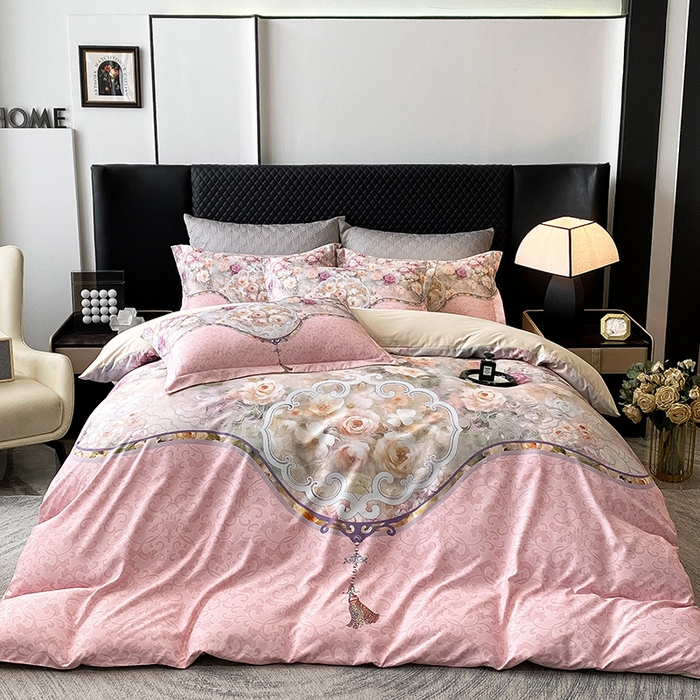 91家纺网 家纺一手货源 找家纺 （总）大麦乐田 2025新款珍珠棉大版印花四件套