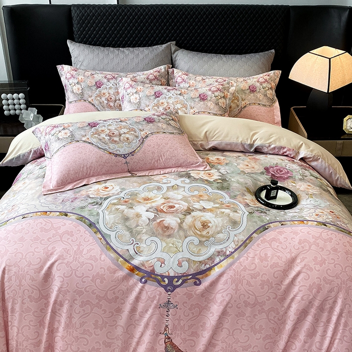 91家纺网 家纺一手货源 找家纺 （总）大麦乐田 2025新款珍珠棉大版印花四件套