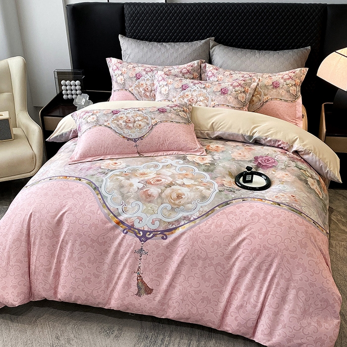 91家纺网 家纺一手货源 找家纺 （总）大麦乐田 2025新款珍珠棉大版印花四件套