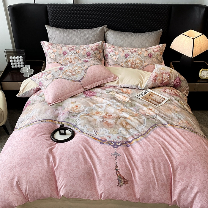 91家纺网 家纺一手货源 找家纺 （总）大麦乐田 2025新款珍珠棉大版印花四件套