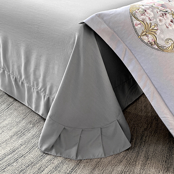 91家纺网 家纺一手货源 找家纺 大麦乐田 2025新款珍珠棉大版印花四件套 若芸-粉