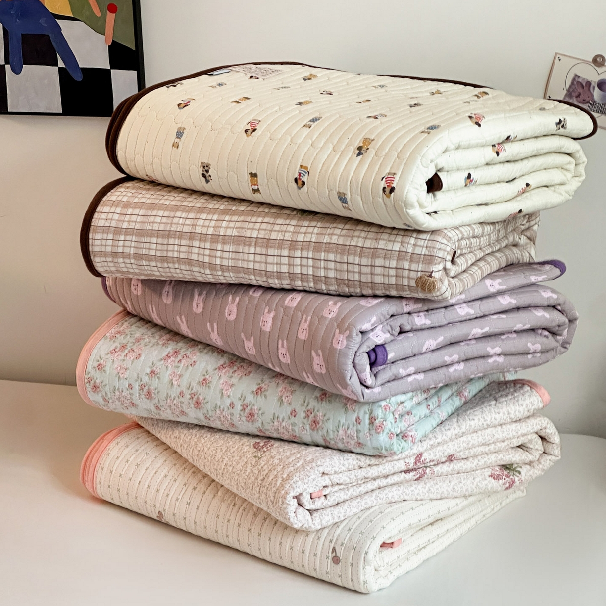 91家纺网 家纺一手货源 找家纺 （总）金梦拉家纺 2025新款A类加厚棉绒牛奶绒床盖系列三件套