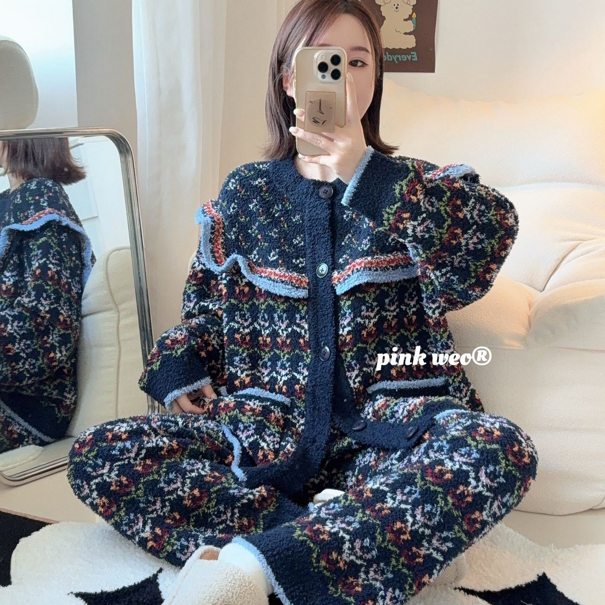 （总）妍景家居生活馆 2025新款软绵绵-木耳边费尔岛开衫款