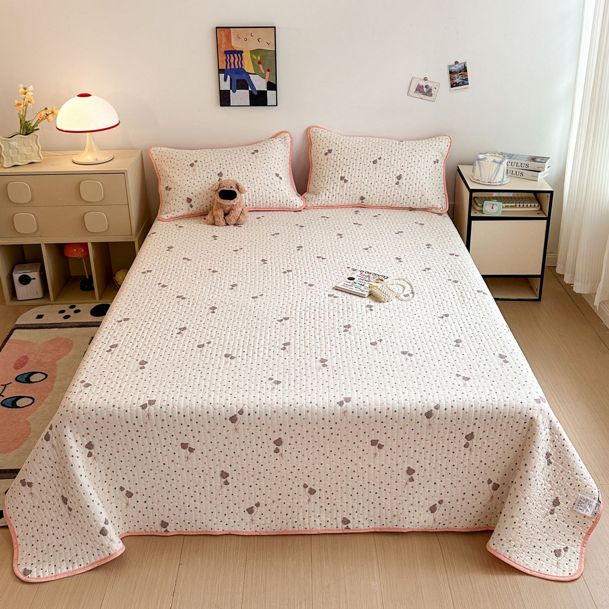 91家纺网 家纺一手货源 找家纺 （总）金梦拉家纺 2025新款A类加厚棉绒牛奶绒床盖系列三件套