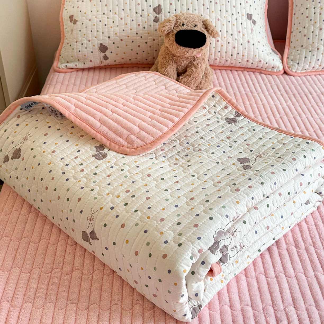 91家纺网 家纺一手货源 找家纺 （总）金梦拉家纺 2025新款A类加厚棉绒牛奶绒床盖系列三件套