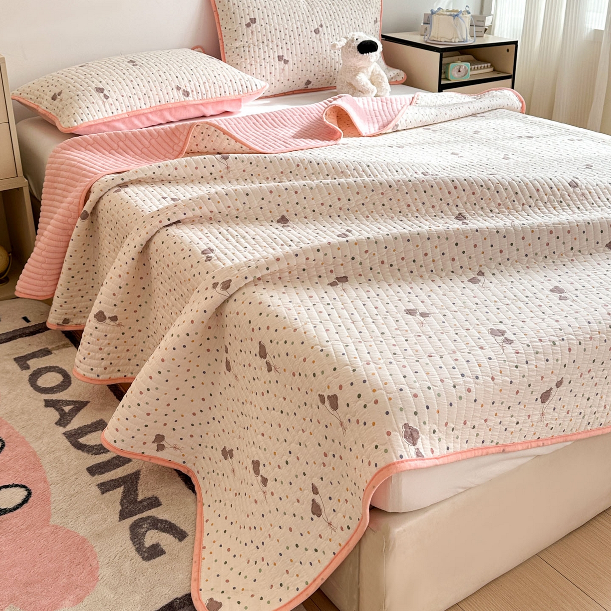 91家纺网 家纺一手货源 找家纺 （总）金梦拉家纺 2025新款A类加厚棉绒牛奶绒床盖系列三件套