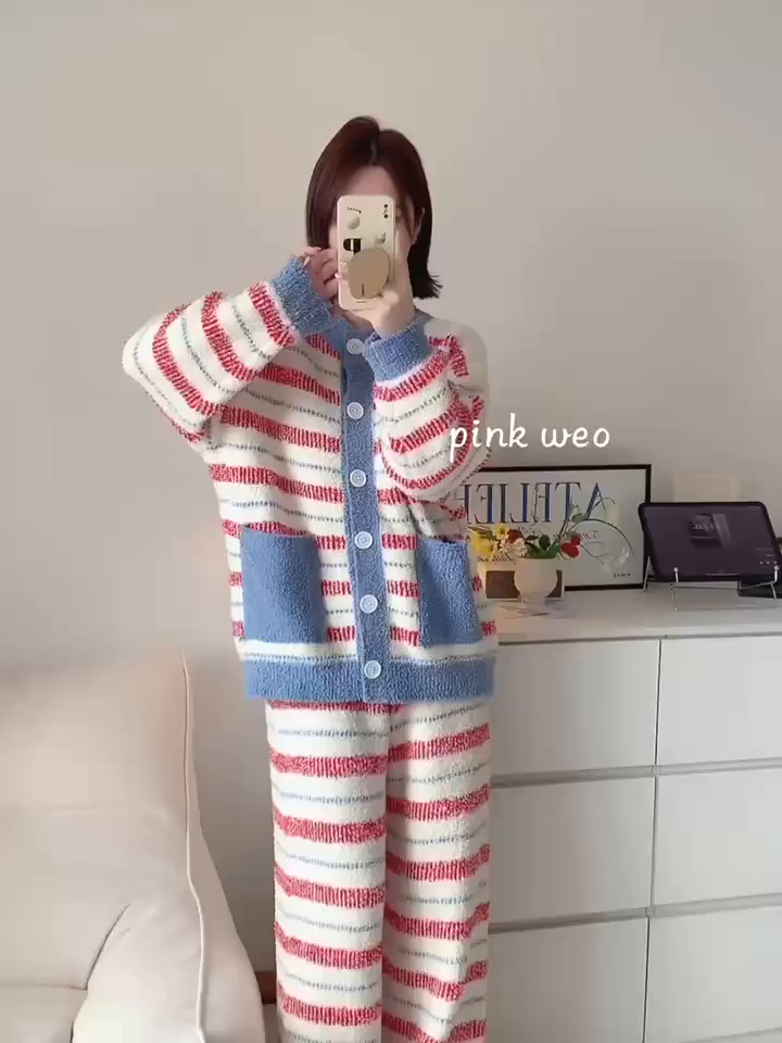 91家纺网 家纺一手货源 找家纺 （总）妍景家居生活馆 2025新款软绵绵-条纹开衫款