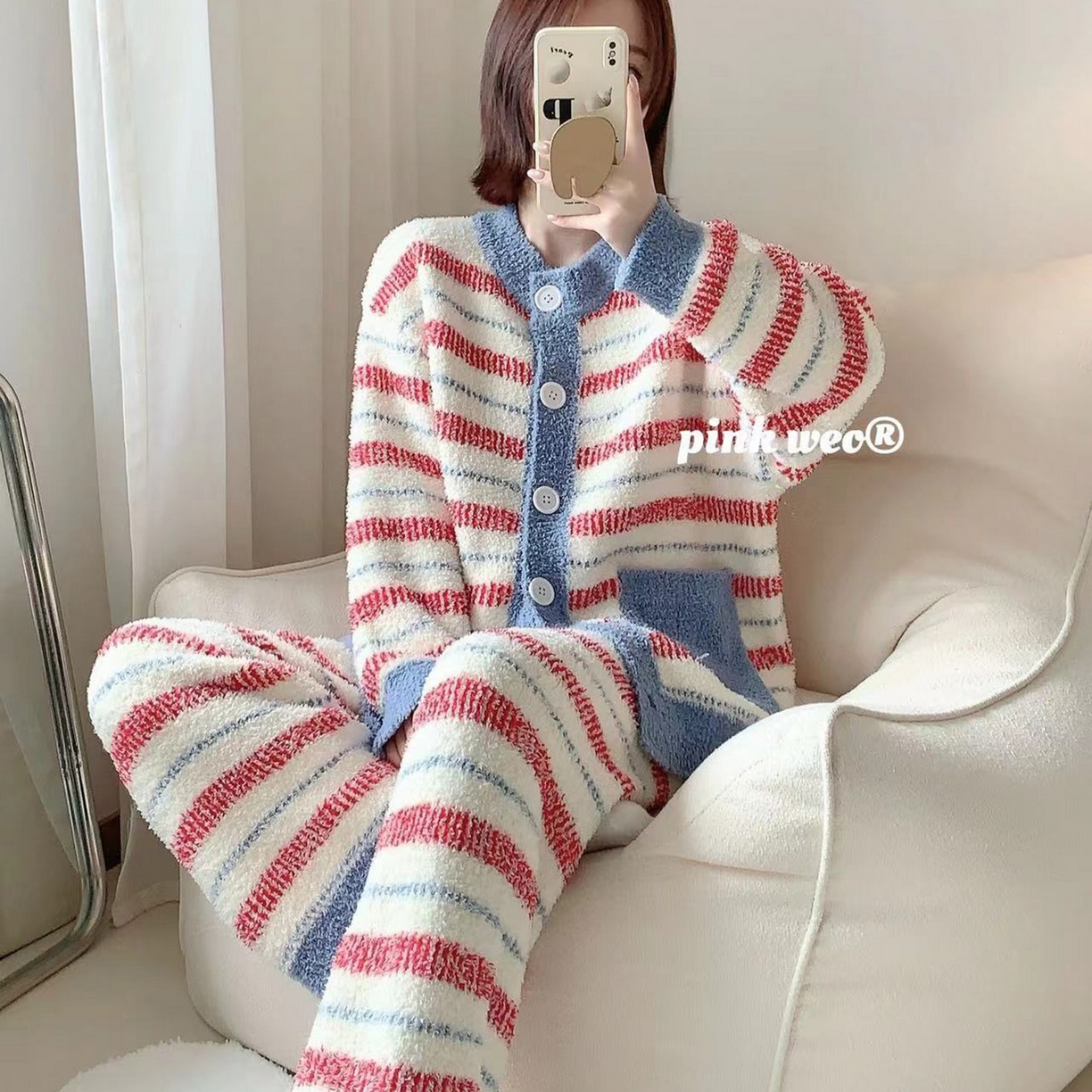 91家纺网 家纺一手货源 找家纺 （总）妍景家居生活馆 2025新款软绵绵-条纹开衫款