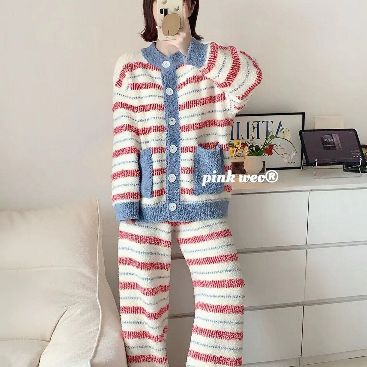 91家纺网 家纺一手货源 找家纺 （总）妍景家居生活馆 2025新款软绵绵-条纹开衫款