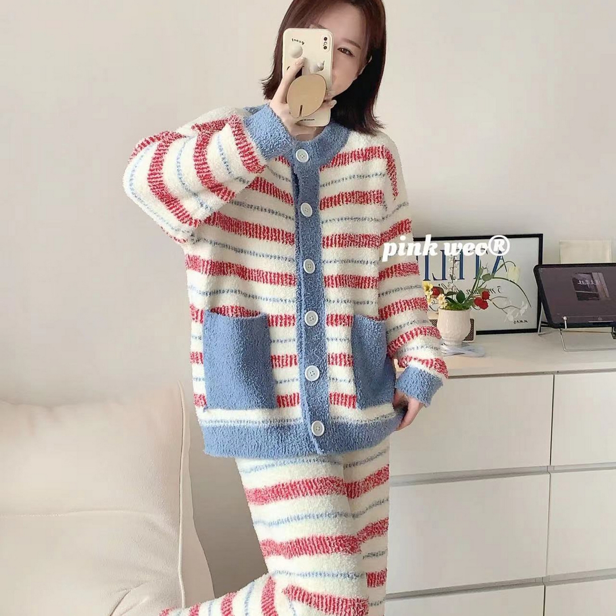 91家纺网 家纺一手货源 找家纺 （总）妍景家居生活馆 2025新款软绵绵-条纹开衫款