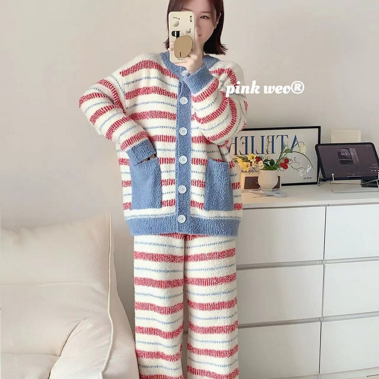 91家纺网 家纺一手货源 找家纺 （总）妍景家居生活馆 2025新款软绵绵-条纹开衫款