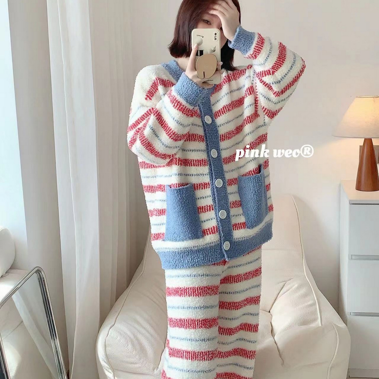 91家纺网 家纺一手货源 找家纺 （总）妍景家居生活馆 2025新款软绵绵-条纹开衫款