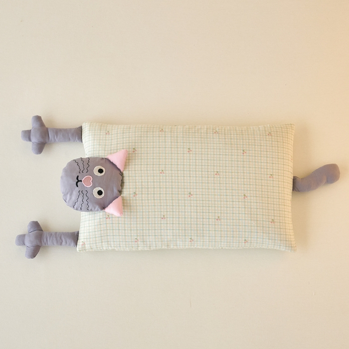 91家纺网 家纺一手货源 找家纺 （总）明星枕业 2025新款荞麦枕纯棉全棉双层纱儿童可爱猫咪低枕芯单人卡通枕可拆卸枕头芯