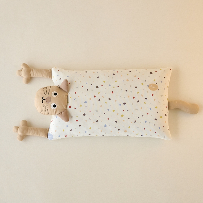 91家纺网 家纺一手货源 找家纺 （总）明星枕业 2025新款荞麦枕纯棉全棉双层纱儿童可爱猫咪低枕芯单人卡通枕可拆卸枕头芯