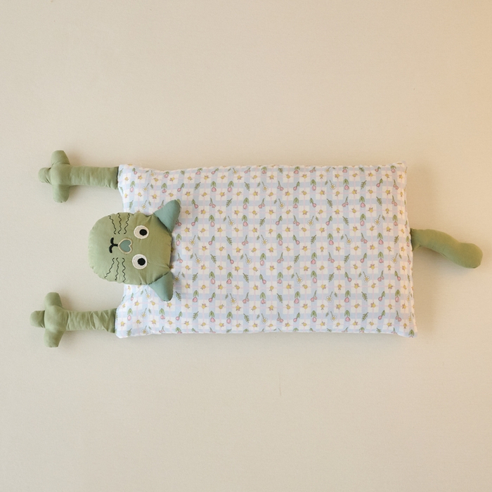 91家纺网 家纺一手货源 找家纺 （总）明星枕业 2025新款荞麦枕纯棉全棉双层纱儿童可爱猫咪低枕芯单人卡通枕可拆卸枕头芯