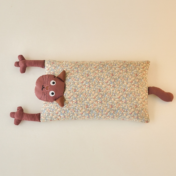 91家纺网 家纺一手货源 找家纺 （总）明星枕业 2025新款荞麦枕纯棉全棉双层纱儿童可爱猫咪低枕芯单人卡通枕可拆卸枕头芯