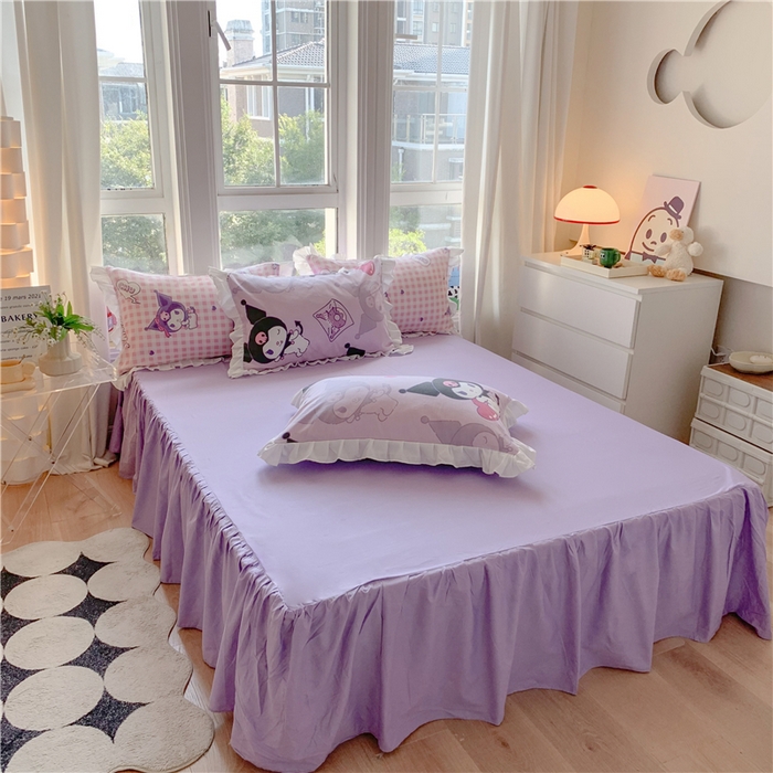 91家纺网 家纺一手货源 找家纺 玉元坊 2025新款全棉纯棉库洛米白花边款式四件套 库洛米【花边款】