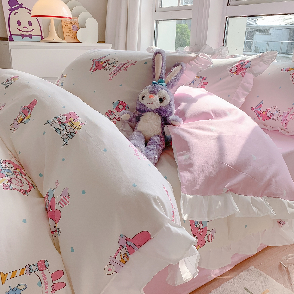 91家纺网 家纺一手货源 找家纺 （总）玉元坊 2025新款全棉纯棉美乐蒂白花边款式四件套