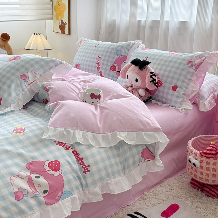 91家纺网 家纺一手货源 找家纺 （总）玉元坊 2025新款全棉纯棉美乐蒂白花边款式四件套