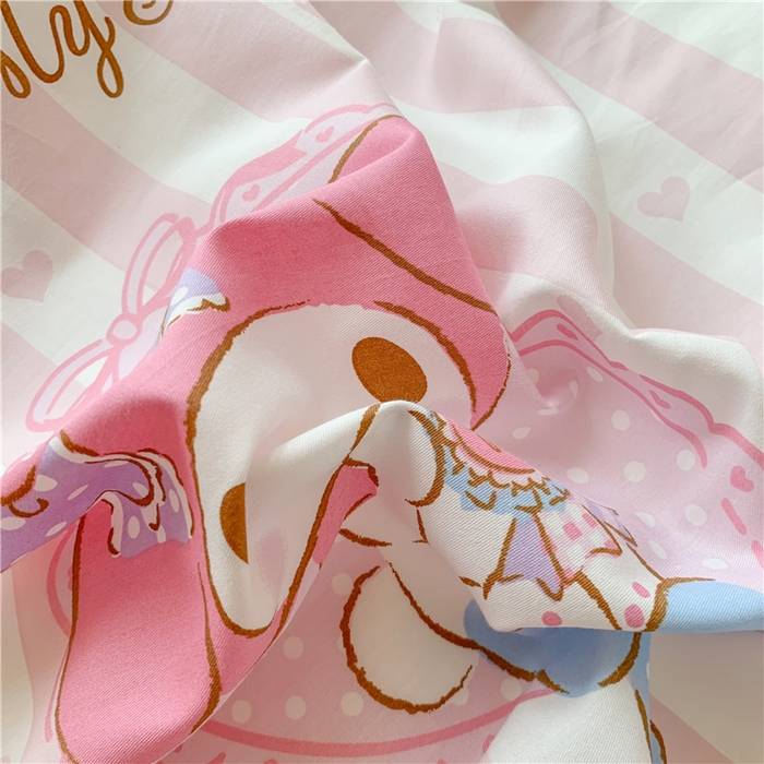 91家纺网 家纺一手货源 找家纺 玉元坊 2025新款全棉纯棉美乐蒂白花边款式四件套 甜甜美乐蒂【花边款】