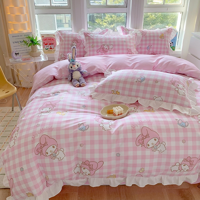 91家纺网 家纺一手货源 找家纺 （总）玉元坊 2025新款全棉纯棉美乐蒂白花边款式四件套