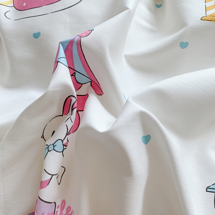 91家纺网 家纺一手货源 找家纺 玉元坊 2025新款全棉纯棉美乐蒂白花边款式四件套 开心美乐蒂【花边款】