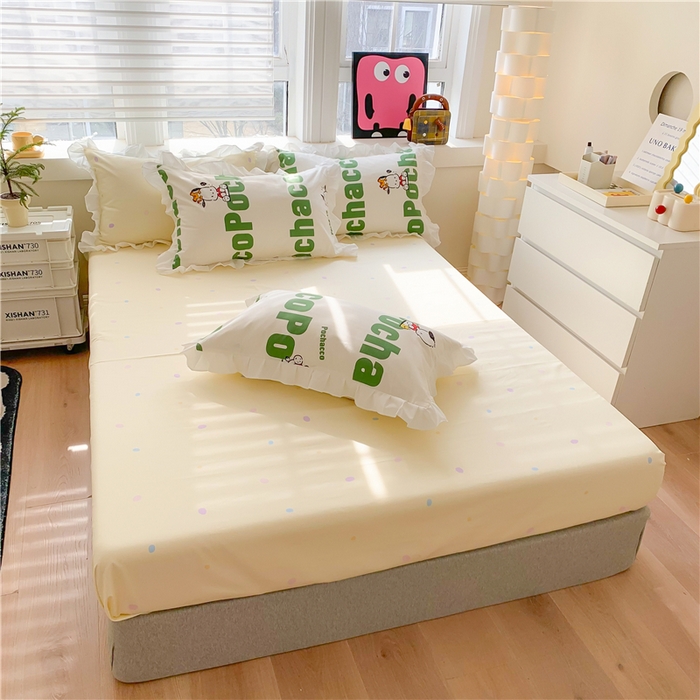 91家纺网 家纺一手货源 找家纺 （总）玉元坊 2025新款全棉纯棉帕恰狗和布丁狗白花边款四件套