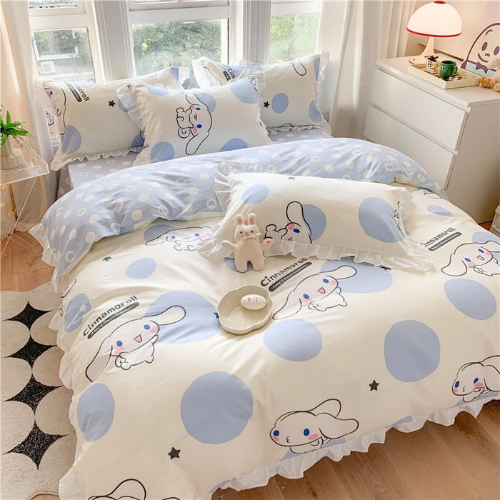 91家纺网 家纺一手货源 找家纺 （总）玉元坊 2025新款全棉纯棉玉桂狗白花边款式四件套