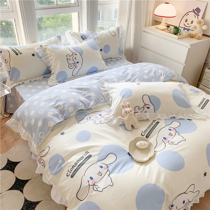 91家纺网 家纺一手货源 找家纺 （总）玉元坊 2025新款全棉纯棉玉桂狗白花边款式四件套