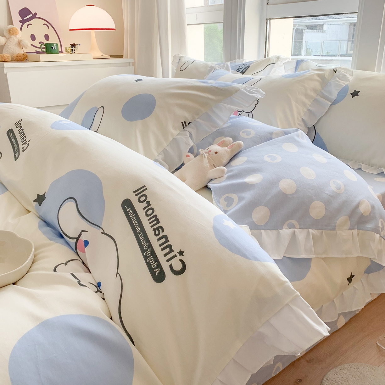 91家纺网 家纺一手货源 找家纺 （总）玉元坊 2025新款全棉纯棉玉桂狗白花边款式四件套