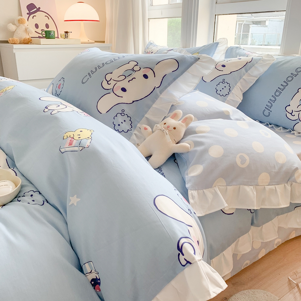 91家纺网 家纺一手货源 找家纺 （总）玉元坊 2025新款全棉纯棉玉桂狗白花边款式四件套