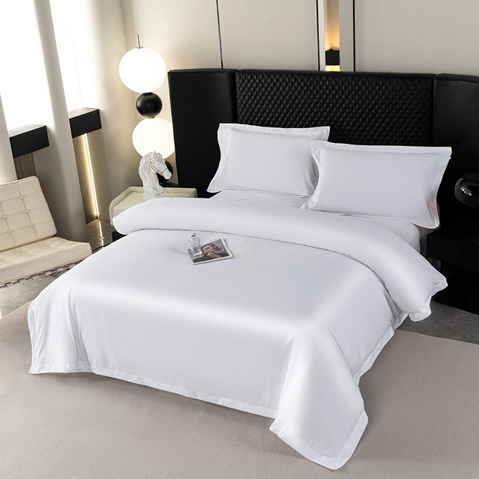 91家纺网 家纺一手货源 找家纺 （总）安力森/诚臻酒店用品 2025新款星级酒店布草同款白色150g磨毛四件套月子中心专用