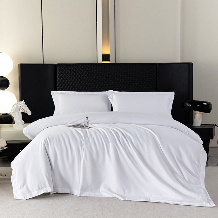 91家纺网 家纺一手货源 找家纺 （总）安力森/诚臻酒店用品 2025新款星级酒店布草同款白色150g磨毛四件套月子中心专用