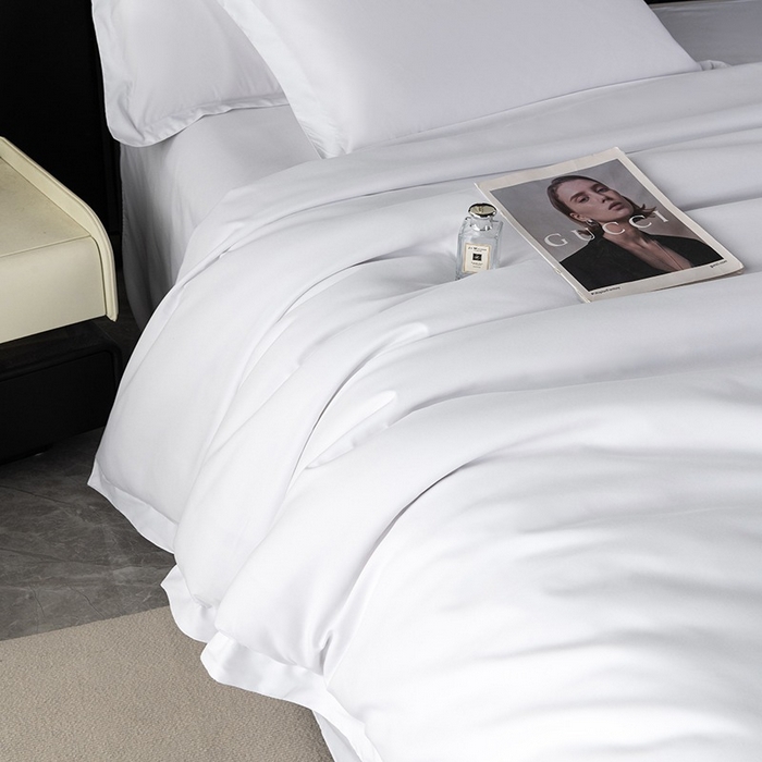 91家纺网 家纺一手货源 找家纺 （总）安力森/诚臻酒店用品 2025新款星级酒店布草同款白色150g磨毛四件套月子中心专用