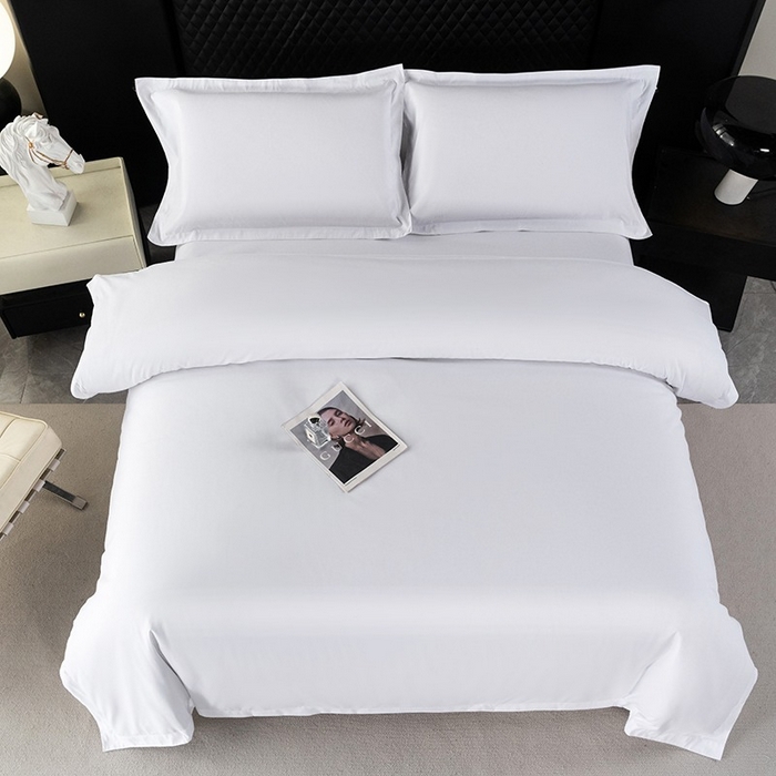 91家纺网 家纺一手货源 找家纺 （总）安力森/诚臻酒店用品 2025新款星级酒店布草同款白色150g磨毛四件套月子中心专用