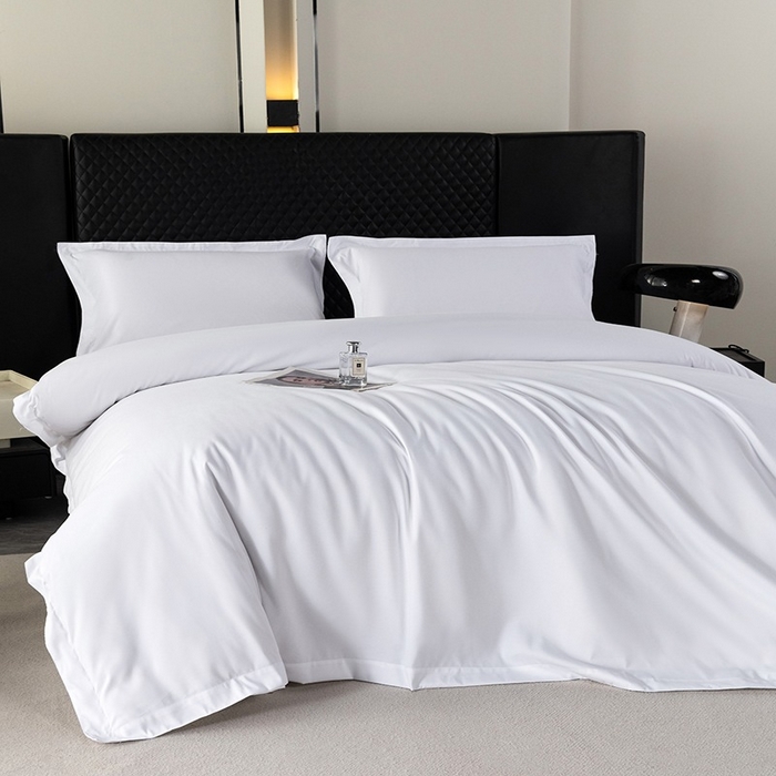 91家纺网 家纺一手货源 找家纺 （总）安力森/诚臻酒店用品 2025新款星级酒店布草同款白色150g磨毛四件套月子中心专用