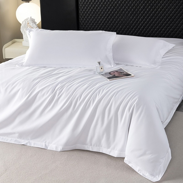 91家纺网 家纺一手货源 找家纺 （总）安力森/诚臻酒店用品 2025新款星级酒店布草同款白色150g磨毛四件套月子中心专用