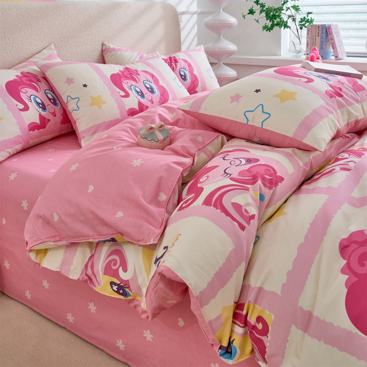 91家纺网 家纺一手货源 找家纺 （总）百利卡通（原迪士尼家纺） 2025新款小马宝莉全棉纯棉数码印花圆网四件套