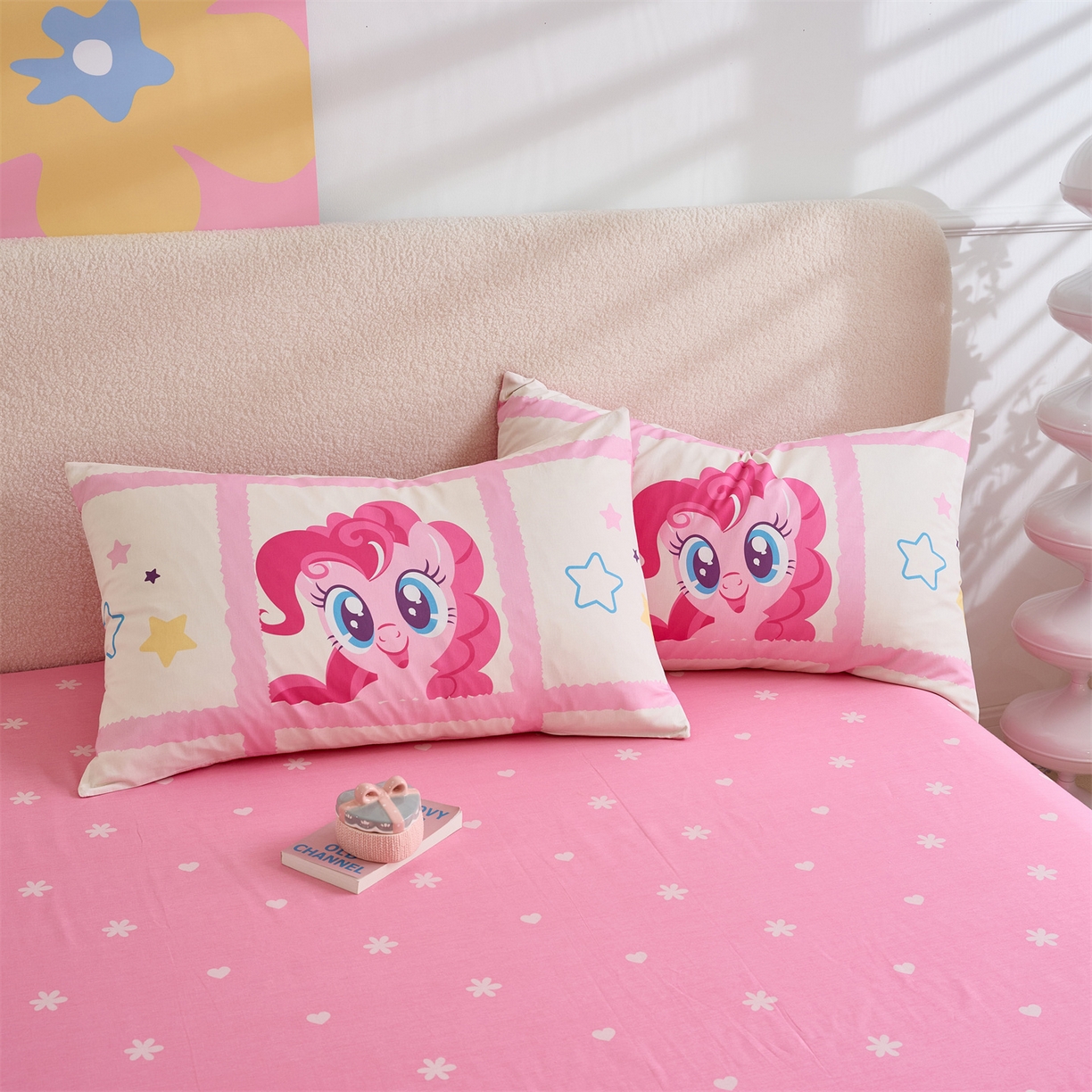 91家纺网 家纺一手货源 找家纺 百利卡通（原迪士尼家纺） 2025新款小马宝莉全棉纯棉数码印花圆网四件套 格子小马