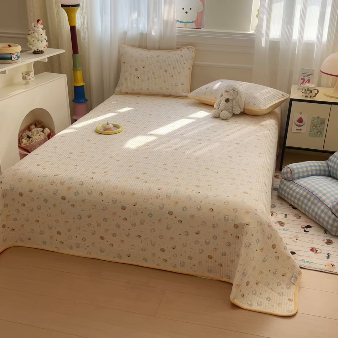 91家纺网 家纺一手货源 找家纺 （总）简宜家居（朝初家纺） 2025新款A面100%全棉B面宝宝绒棉绒包边床盖正反两用