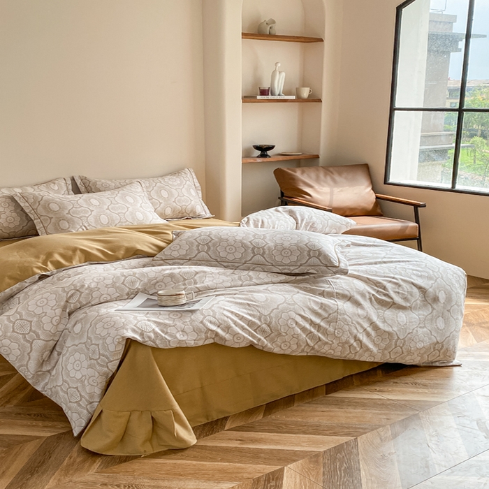 91家纺网 家纺一手货源 找家纺 大吉  2024新款加厚喷气全棉磨毛被套 艾尔-咖