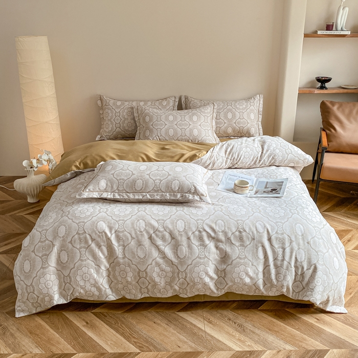 大吉  2024新款加厚喷气全棉磨毛被套 艾尔-咖