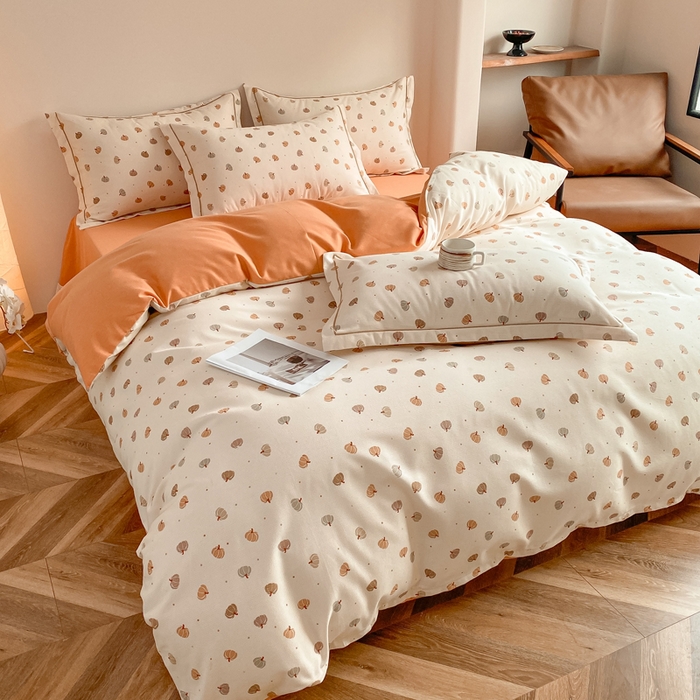 91家纺网 家纺一手货源 找家纺 大吉  2024新款加厚喷气全棉磨毛被套 南瓜派