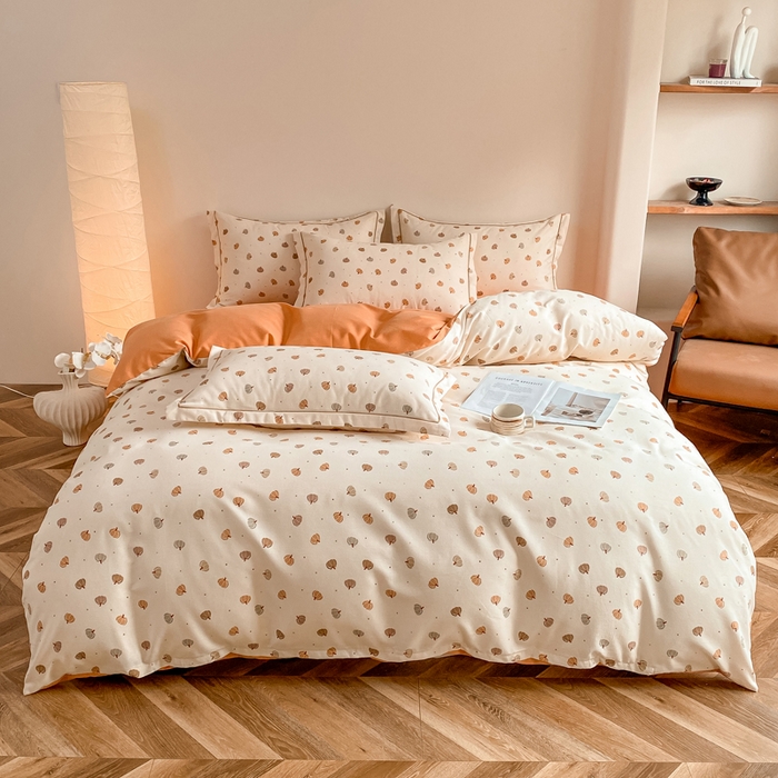 91家纺网 家纺一手货源 找家纺 大吉  2024新款加厚喷气全棉磨毛被套 南瓜派